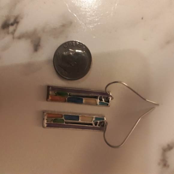 Nwot Pierced wired Silvertone earrings - Picture 2 of 3